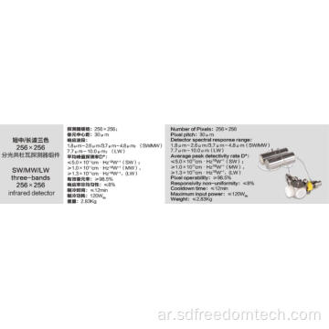 SW/MW/LW Three-Bands 256x256 كاشف الأشعة تحت الحمراء